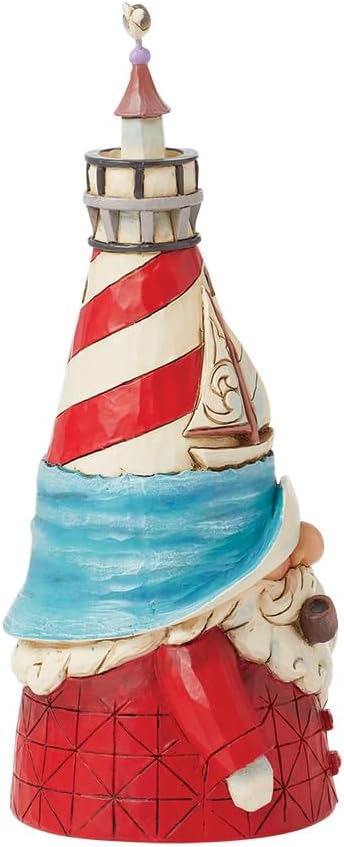 Enesco Jim Shore Heartwood Creek Coastal Gnome with Lighthouse Hat Figurine, 7 Inch, Multicolor