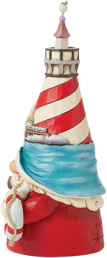 Enesco Jim Shore Heartwood Creek Coastal Gnome with Lighthouse Hat Figurine, 7 Inch, Multicolor
