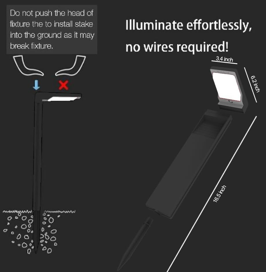 6 Pack Solar Pathway Lights, Dual Warm & Cool White Waterproof Garden Landscape Lights