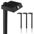 XMCOSY+ Solar Pathway Lights with Motion Sensor 6 Pack, 300LM Metal Solar Lights Outdoor Waterproof, 3 Modes Landscape Lighting for Garden, Backyard, Outside, Path (Warm/Cool White)