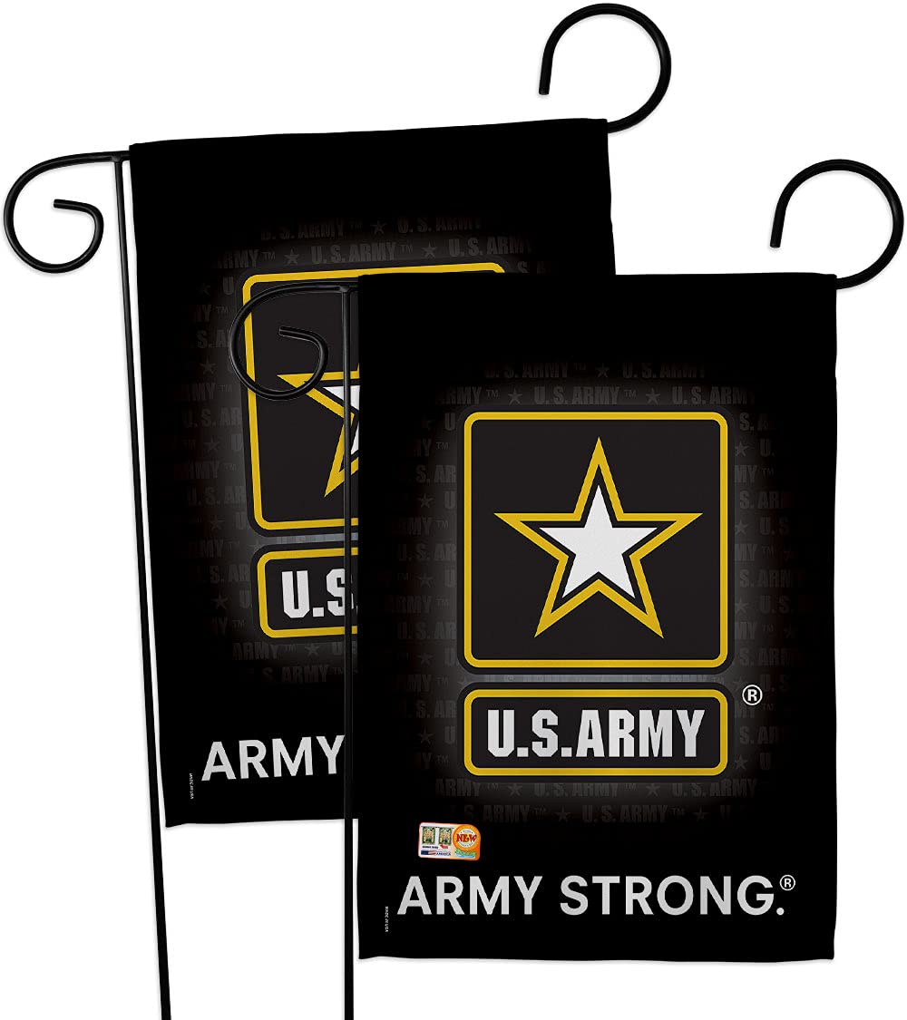 U.S. Army Burlap Garden Flag - Pack Armed Forces Rangers United State American Military Veteran Retire Official Support Our Troops - House Banner Small Yard Gift Double-Sided Imported 13 X 18.5