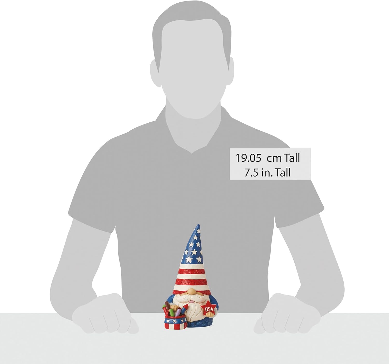 Enesco Jim Shore Heartwood Creek Patriotic Gnome Holding Fireworks Basket Figurine- Resin Hand Painted Collectible USA Decorative Gnomes Figurines Home Decor Statue, 7.5 Inch