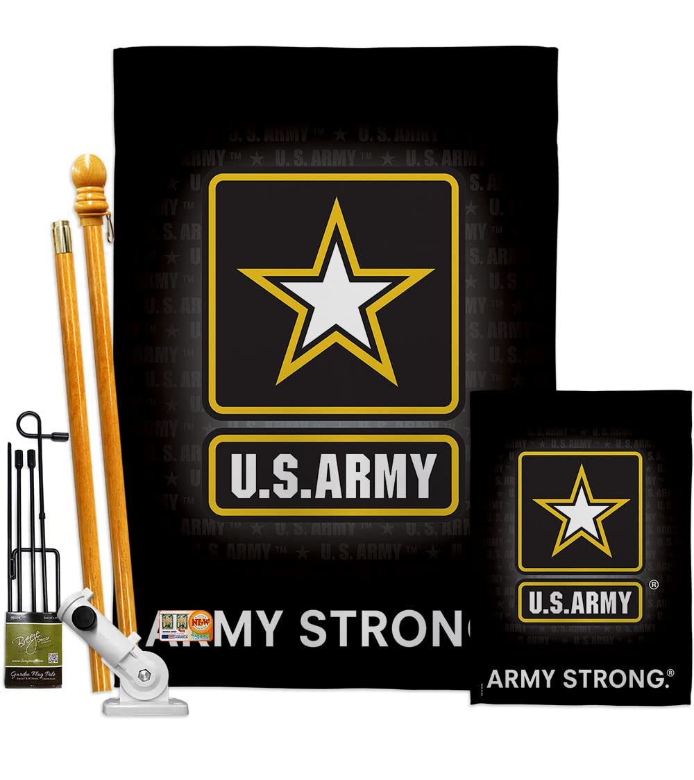U.S. Army Burlap Garden Flag - Pack Armed Forces Rangers United State American Military Veteran Retire Official Support Our Troops - House Banner Small Yard Gift Double-Sided Imported 13 X 18.5