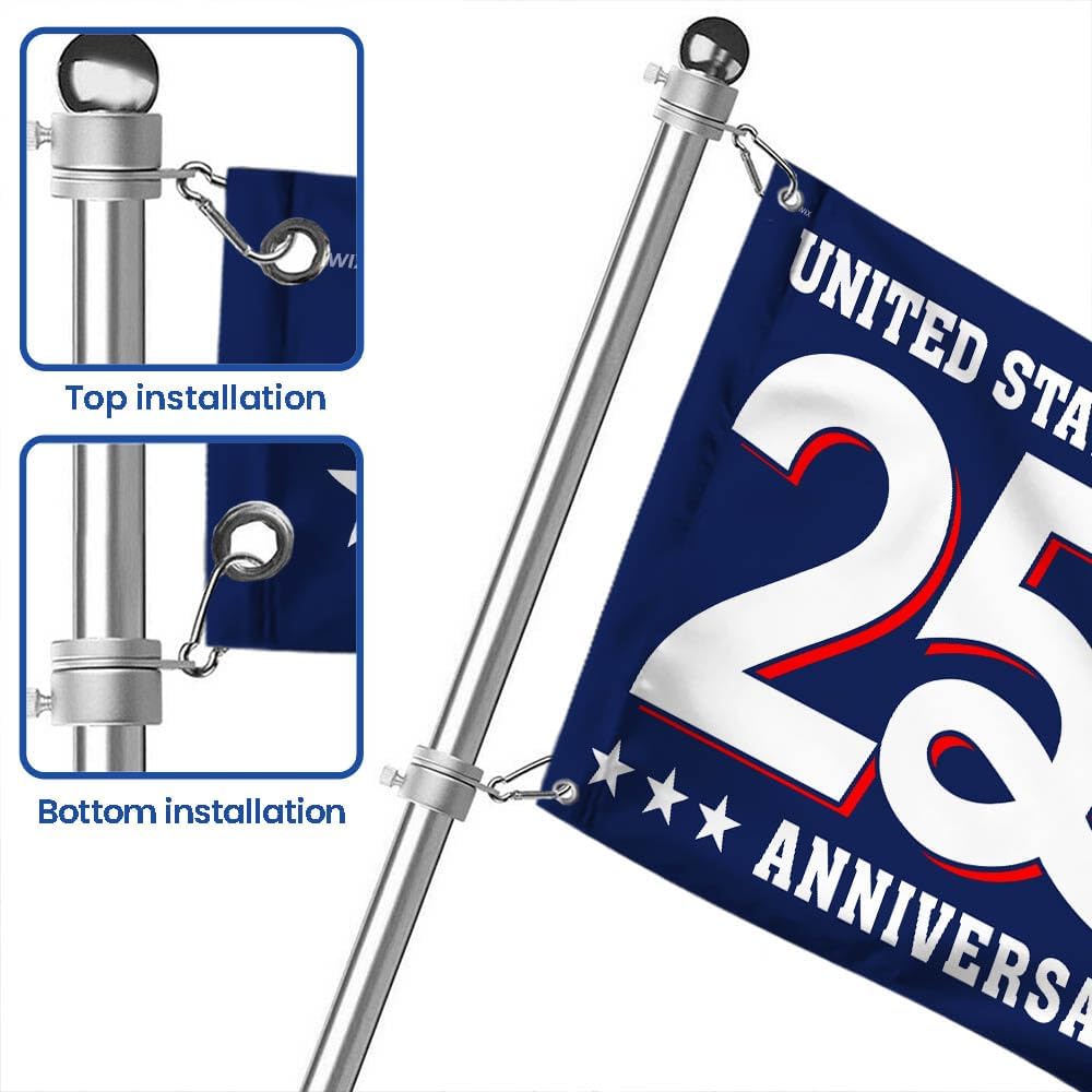 FLAGWIX American 250 Years Anniversary Flag - Polyester Double-sided Yard Flags For Outside Grommet Flag, 3x5 ft - 4th of July Decorations for Home Yard Garden Decor Banner, Gifts For Men Women