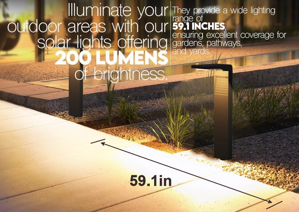 6 Pack Solar Pathway Lights, Dual Warm & Cool White Waterproof Garden Landscape Lights