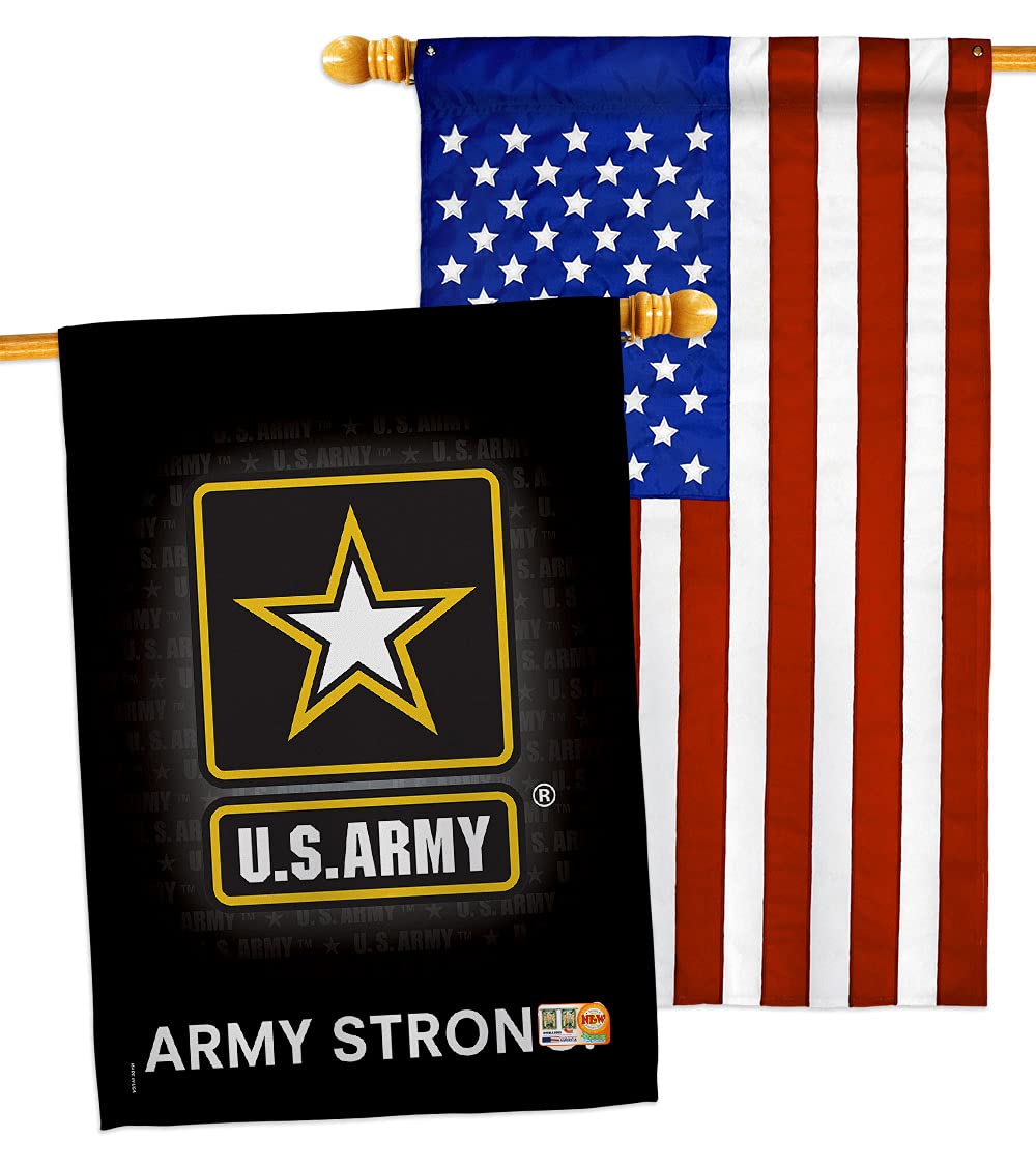 U.S. Army Burlap Garden Flag - Pack Armed Forces Rangers United State American Military Veteran Retire Official Support Our Troops - House Banner Small Yard Gift Double-Sided Imported 13 X 18.5
