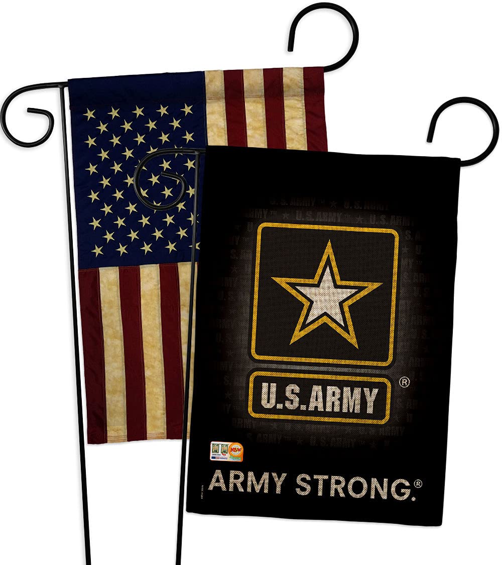 U.S. Army Burlap Garden Flag - Pack Armed Forces Rangers United State American Military Veteran Retire Official Support Our Troops - House Banner Small Yard Gift Double-Sided Imported 13 X 18.5