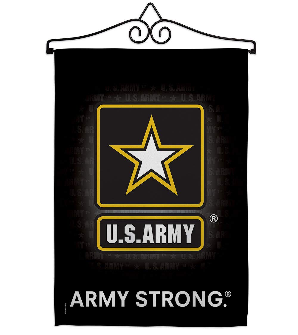 U.S. Army Burlap Garden Flag - Pack Armed Forces Rangers United State American Military Veteran Retire Official Support Our Troops - House Banner Small Yard Gift Double-Sided Imported 13 X 18.5