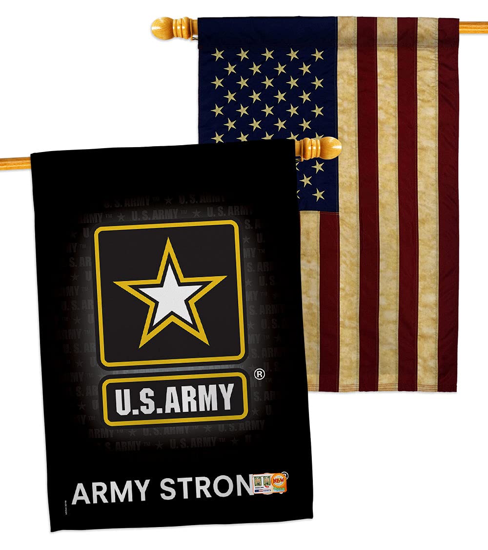 U.S. Army Burlap Garden Flag - Pack Armed Forces Rangers United State American Military Veteran Retire Official Support Our Troops - House Banner Small Yard Gift Double-Sided Imported 13 X 18.5