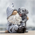 Roman Giftware Inc., Garden Collection, 9" H GNOME with Puppy Statue,Religious, Inspirational, Durable (9x7x7)