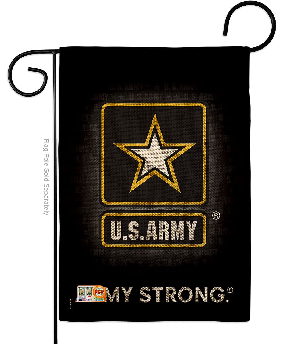 U.S. Army Burlap Garden Flag - Pack Armed Forces Rangers United State American Military Veteran Retire Official Support Our Troops - House Banner Small Yard Gift Double-Sided Imported 13 X 18.5