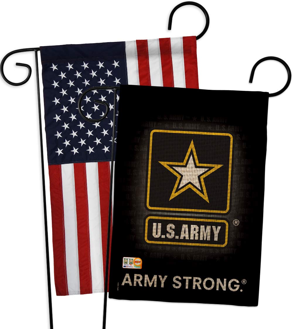 U.S. Army Burlap Garden Flag - Pack Armed Forces Rangers United State American Military Veteran Retire Official Support Our Troops - House Banner Small Yard Gift Double-Sided Imported 13 X 18.5