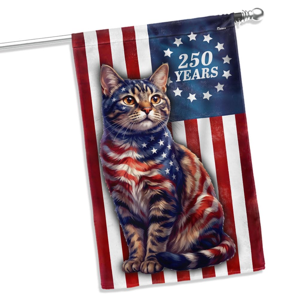 FLAGWIX American 250 Years Anniversary Flag - Polyester Double-sided Yard Flags For Outside Grommet Flag, 3x5 ft - 4th of July Decorations for Home Yard Garden Decor Banner, Gifts For Men Women