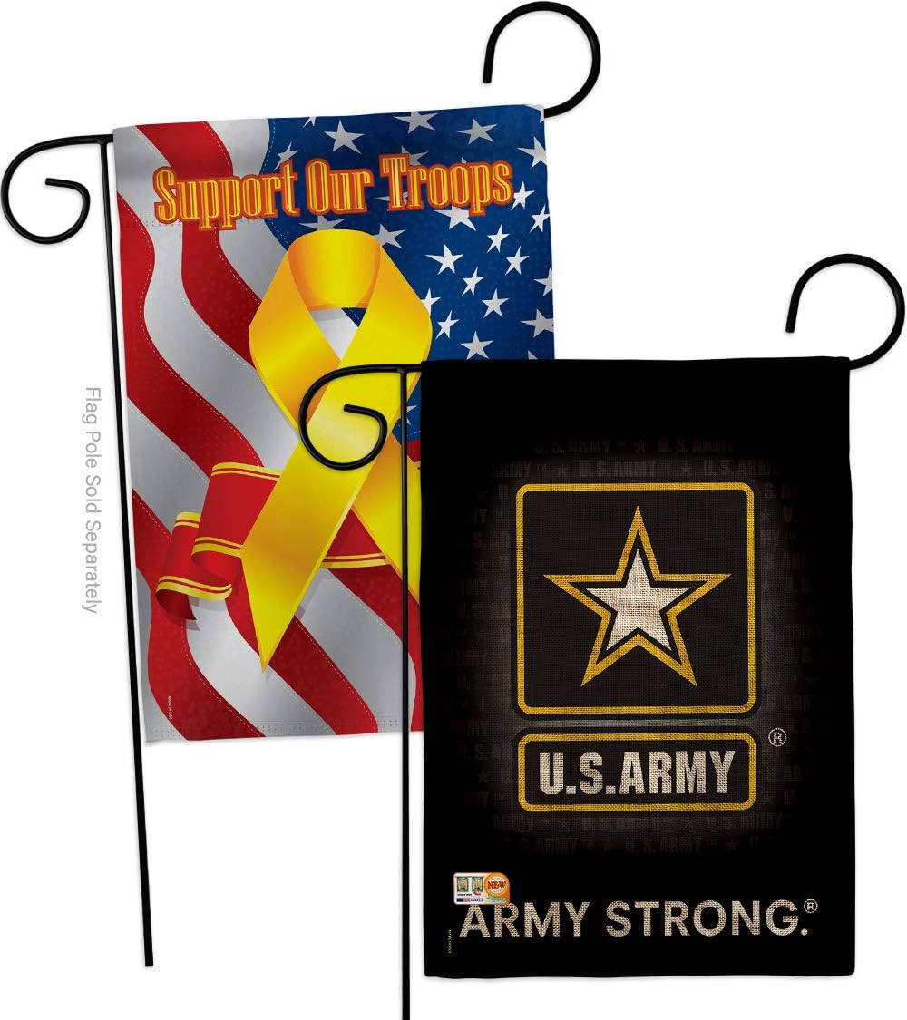 U.S. Army Burlap Garden Flag - Pack Armed Forces Rangers United State American Military Veteran Retire Official Support Our Troops - House Banner Small Yard Gift Double-Sided Imported 13 X 18.5