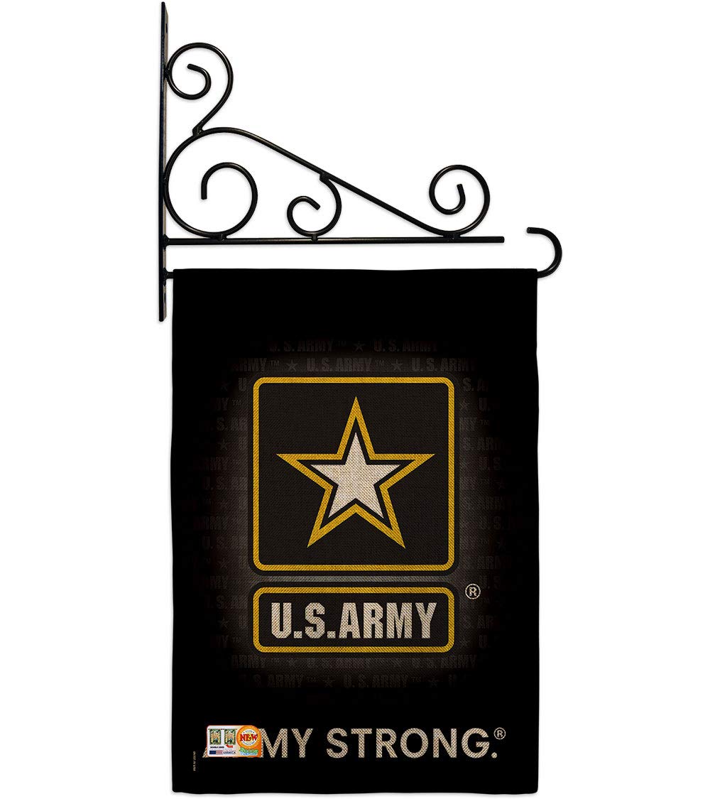 U.S. Army Burlap Garden Flag - Pack Armed Forces Rangers United State American Military Veteran Retire Official Support Our Troops - House Banner Small Yard Gift Double-Sided Imported 13 X 18.5