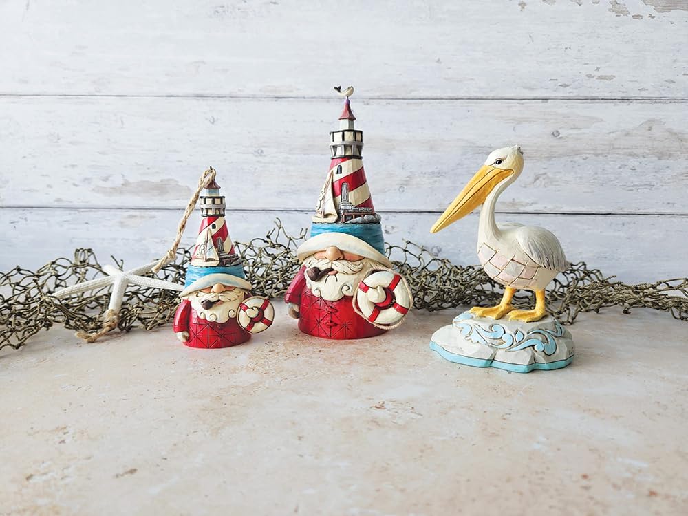 Enesco Jim Shore Heartwood Creek Coastal Gnome with Lighthouse Hat Figurine, 7 Inch, Multicolor