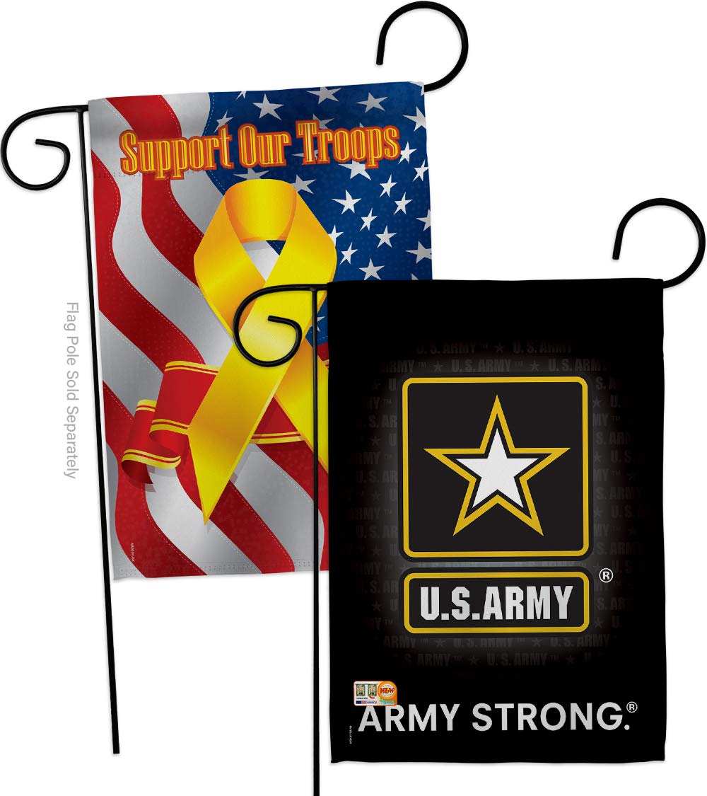 U.S. Army Burlap Garden Flag - Pack Armed Forces Rangers United State American Military Veteran Retire Official Support Our Troops - House Banner Small Yard Gift Double-Sided Imported 13 X 18.5