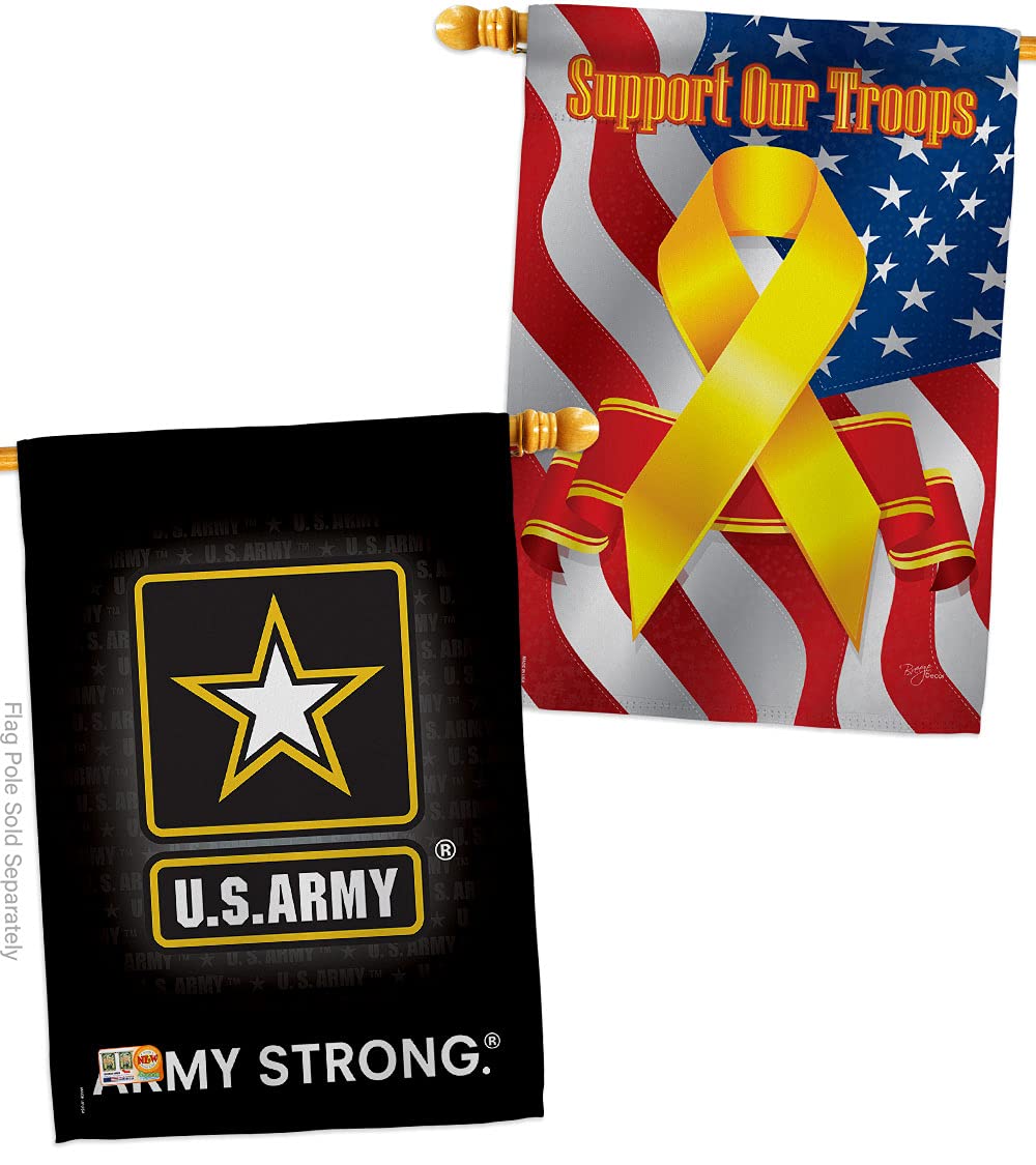 U.S. Army Burlap Garden Flag - Pack Armed Forces Rangers United State American Military Veteran Retire Official Support Our Troops - House Banner Small Yard Gift Double-Sided Imported 13 X 18.5