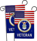 US Air Force Veteran Garden Flag - 2pcs Pack Armed Forces USAF United State American Military Retire Official - House Decoration Banner Small Yard Gift Double-Sided Made in USA 13 X 18.5