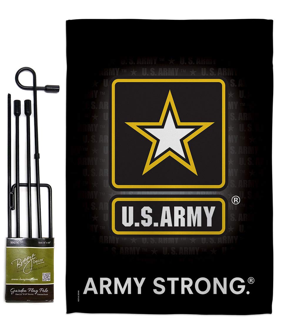 U.S. Army Burlap Garden Flag - Pack Armed Forces Rangers United State American Military Veteran Retire Official Support Our Troops - House Banner Small Yard Gift Double-Sided Imported 13 X 18.5