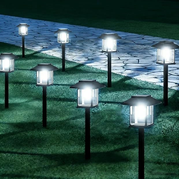 16-Pack Solar Lights Outdoor (Extra-Bright & Auto On/Off), Solar Powered Garden Lights, Outdoor Waterproof Solar Pathway Lights for Patio, Path, Yard, Landscape, Driveway, Walkway Decor (Warm White)
