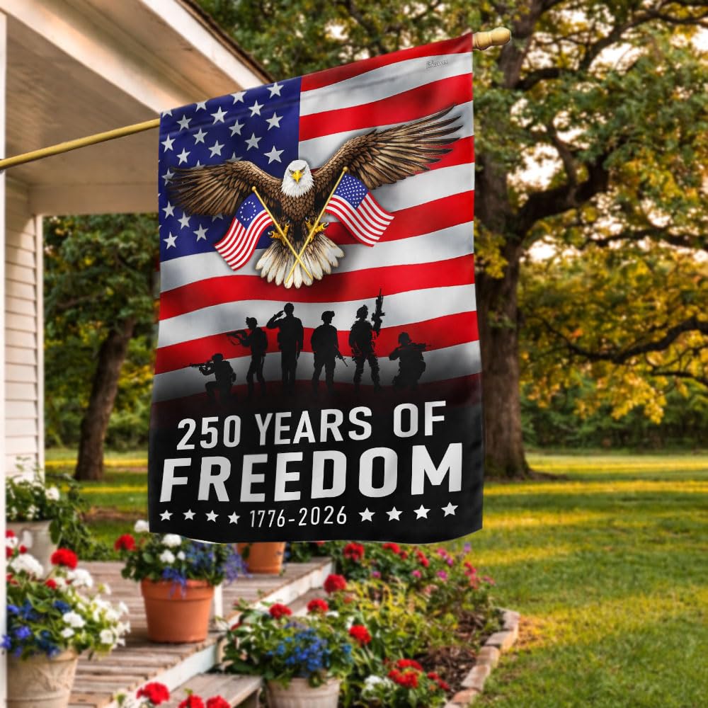 FLAGWIX American 250 Years Anniversary Flag - Polyester Double-sided Yard Flags For Outside Grommet Flag, 3x5 ft - 4th of July Decorations for Home Yard Garden Decor Banner, Gifts For Men Women