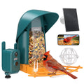 Smart Bird Feeder with Camera Outdoor Birdhouse: AI Identifies 11000+ Species, 2K HD with Arrival Alerts, Attracts Hummingbirds, Dual Squirrel-Proof, Solar Powered, Gifts for Bird Lovers Mom Dad(Blue)
