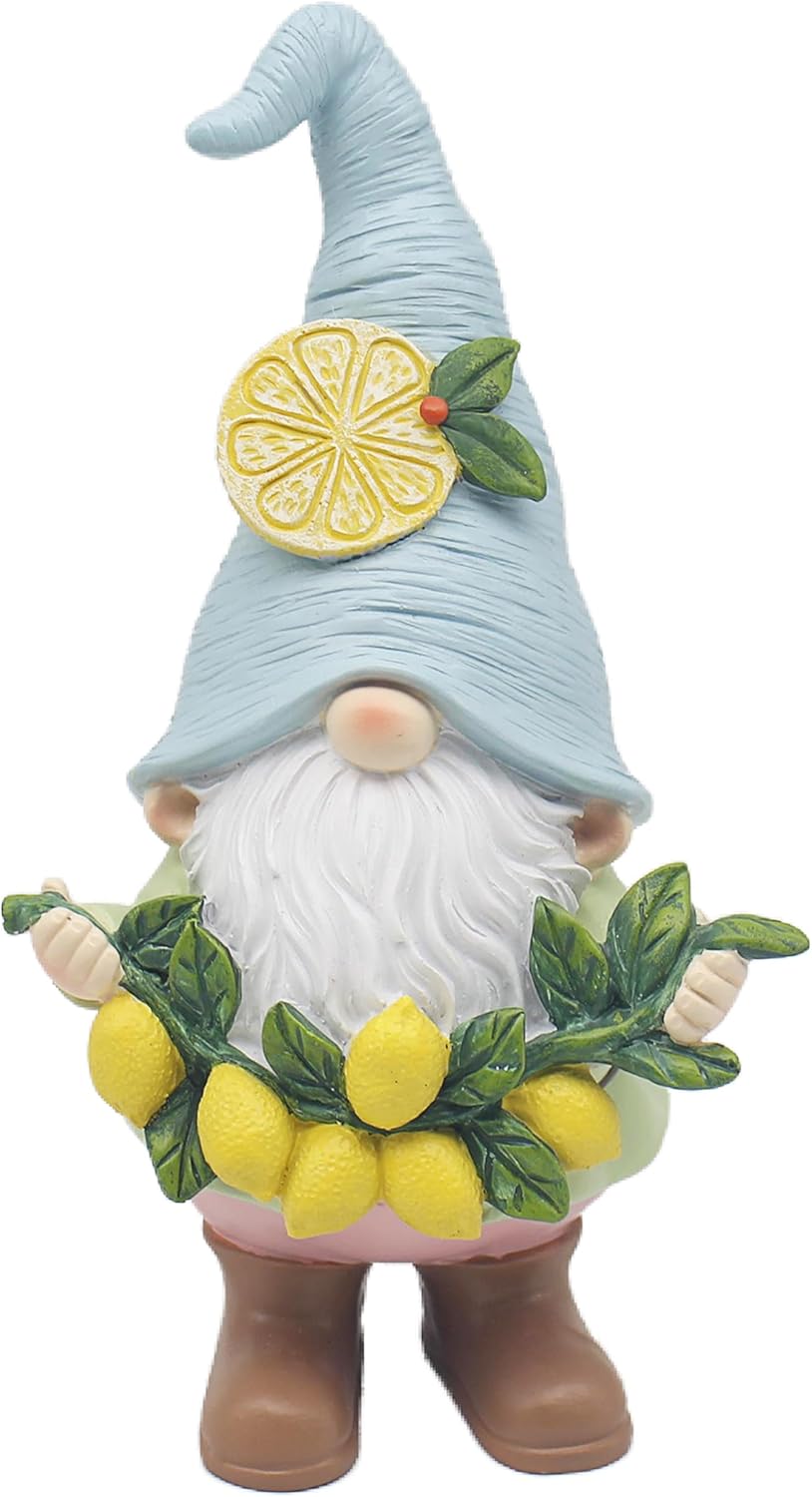 Lesser & Pavey Lemon Garden Gnome Figurines Statues for Home Decor | Ideal Ornaments Friendship Gifts for Women & Men | Lovely Table Centerpiece & Living Room Accessories