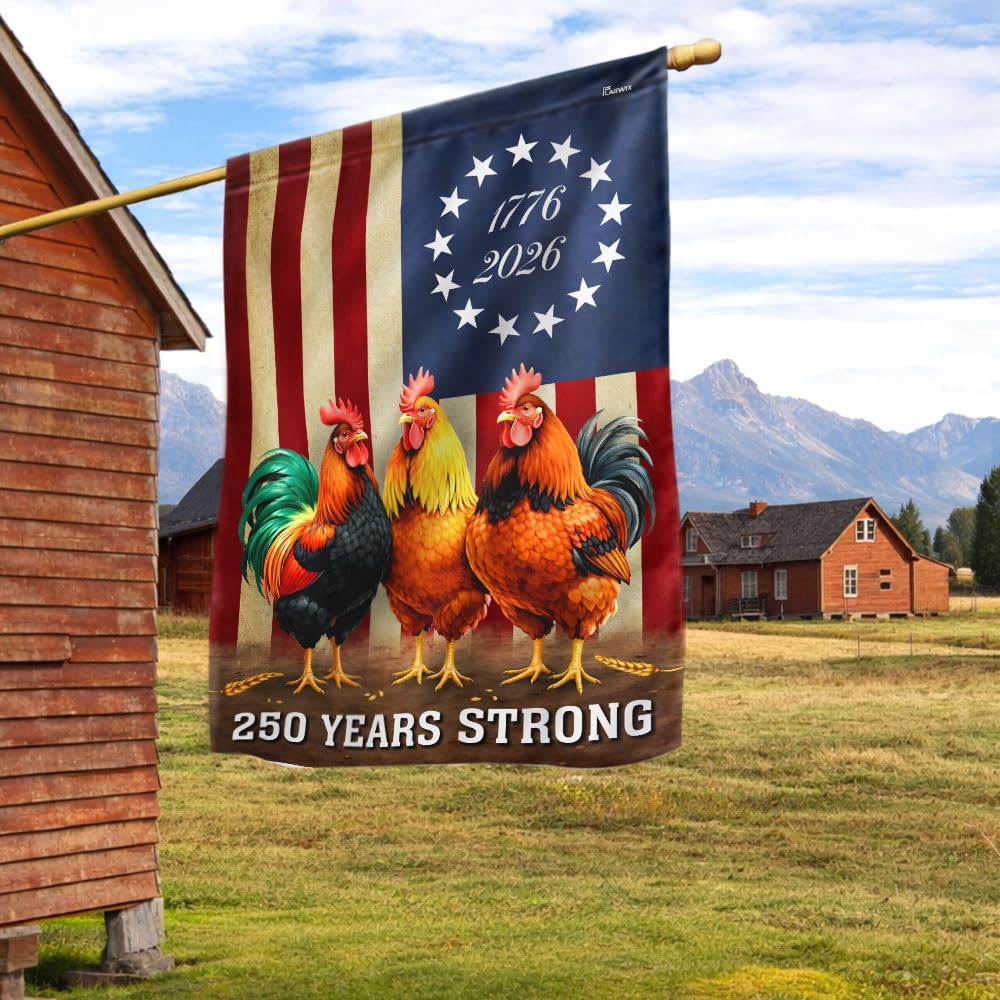 FLAGWIX American 250 Years Anniversary Flag - Polyester Double-sided Yard Flags For Outside Grommet Flag, 3x5 ft - 4th of July Decorations for Home Yard Garden Decor Banner, Gifts For Men Women
