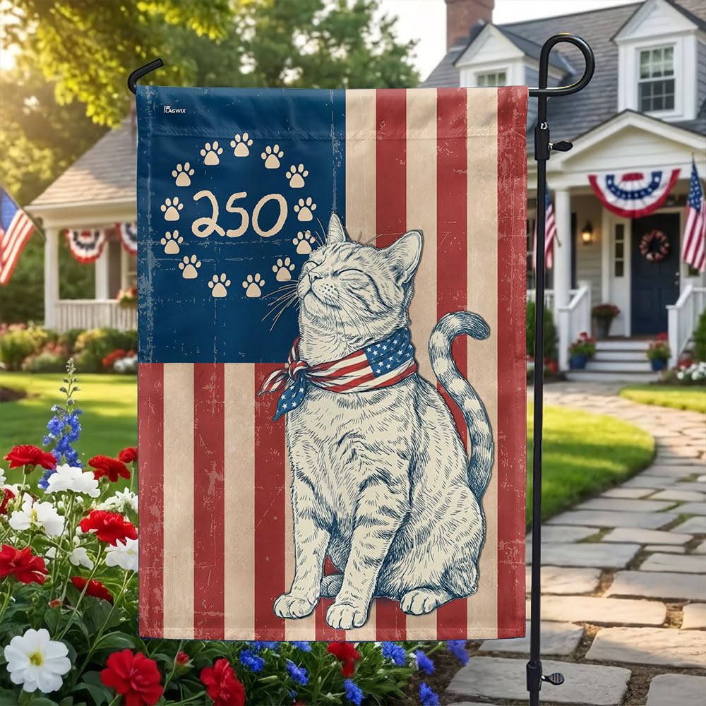 FLAGWIX American 250 Years Anniversary Flag - Polyester Double-sided Yard Flags For Outside Grommet Flag, 3x5 ft - 4th of July Decorations for Home Yard Garden Decor Banner, Gifts For Men Women