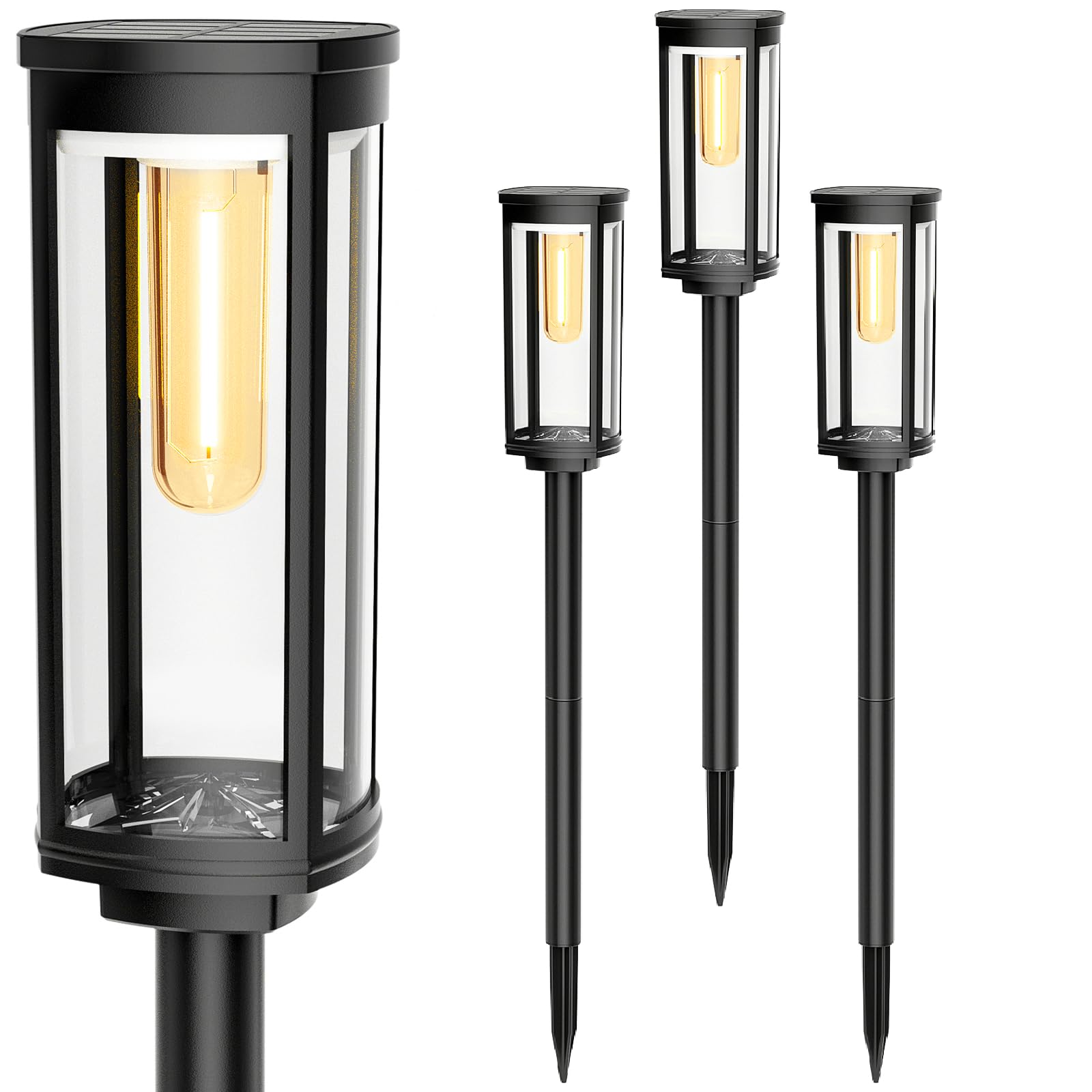 COXSENI Solar Pathway Lights Outdoor 6 Pack, Bright Solar Path Lights Outside Waterproof, Walkway Light Solar Powered Landscape Lights for Driveway Lawn Patio Sidewalk Yard