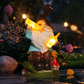 Waterproof Resin Gnome Statue with Solar Lantern, Outdoor Lawn Patio Decor Ornament