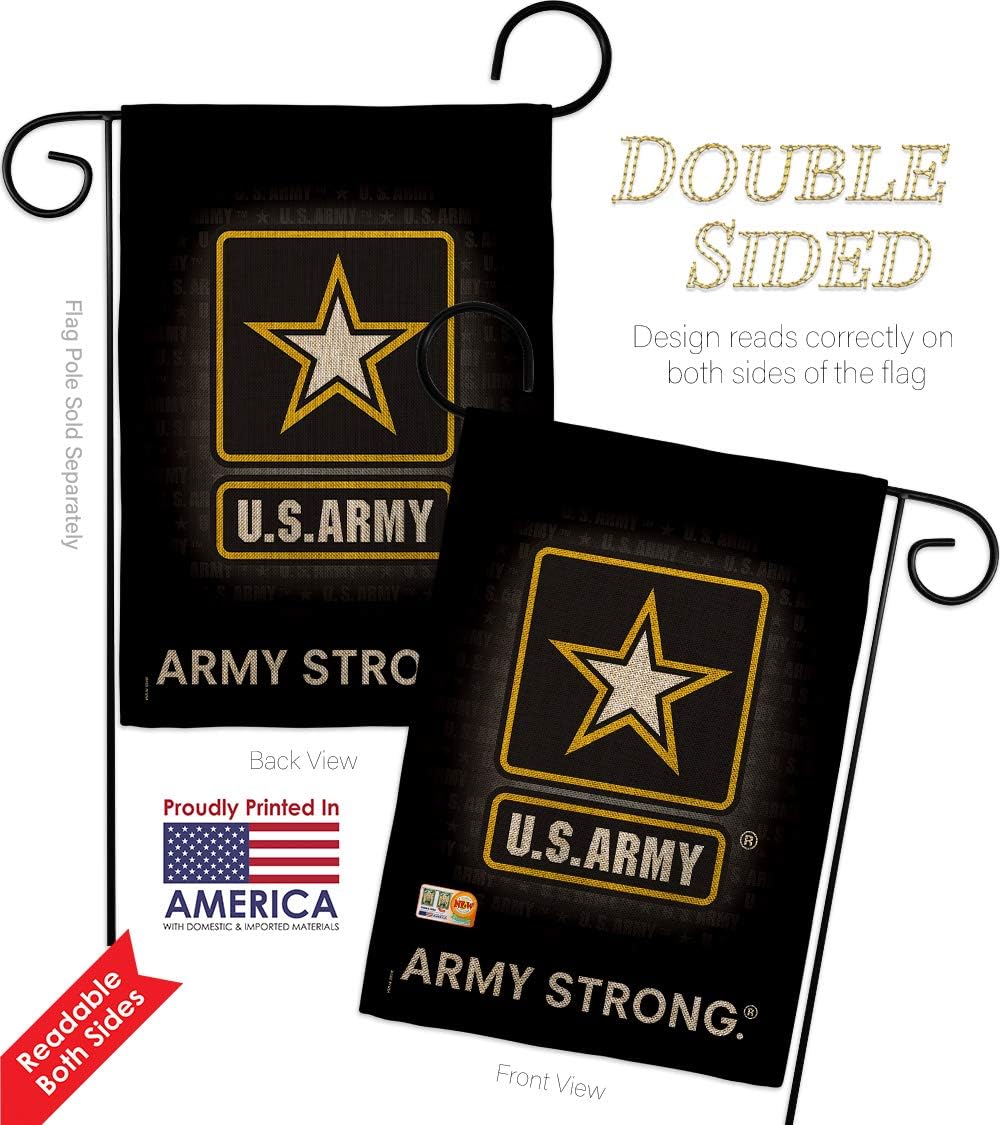 U.S. Army Burlap Garden Flag - Pack Armed Forces Rangers United State American Military Veteran Retire Official Support Our Troops - House Banner Small Yard Gift Double-Sided Imported 13 X 18.5