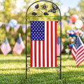 Heavy Duty 8-Prong Flag Holder Stand, Windproof Yard Flag Pole with Velcro Clips
