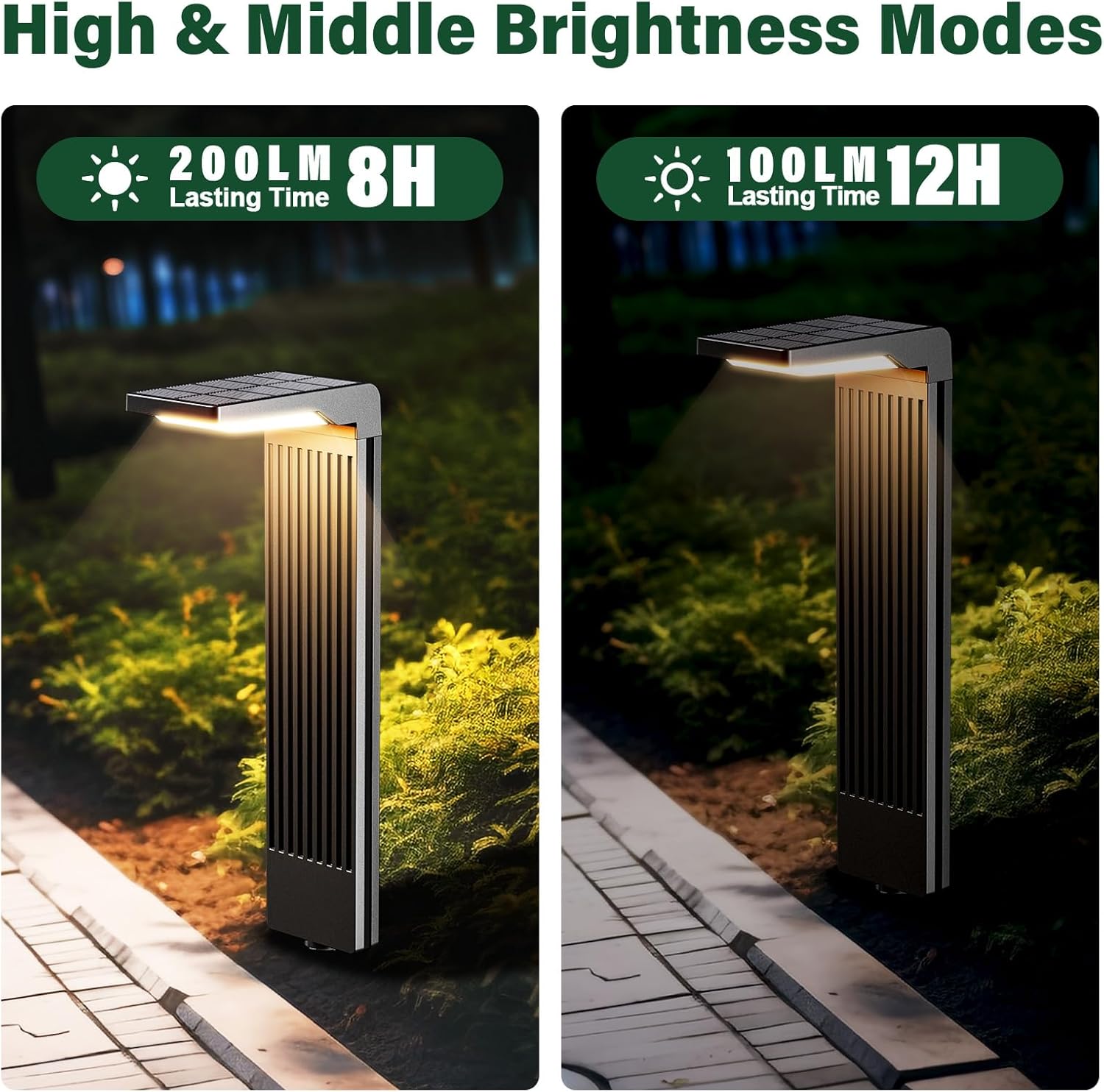 COXSENI Solar Pathway Lights Outdoor 4Pack, Bright 60LED Solar Path Lights Outside Waterproof, Warm & Cool Walkway Lights Solar Powered, Landscape Light for Driveway Lawn Patio Garden Yard