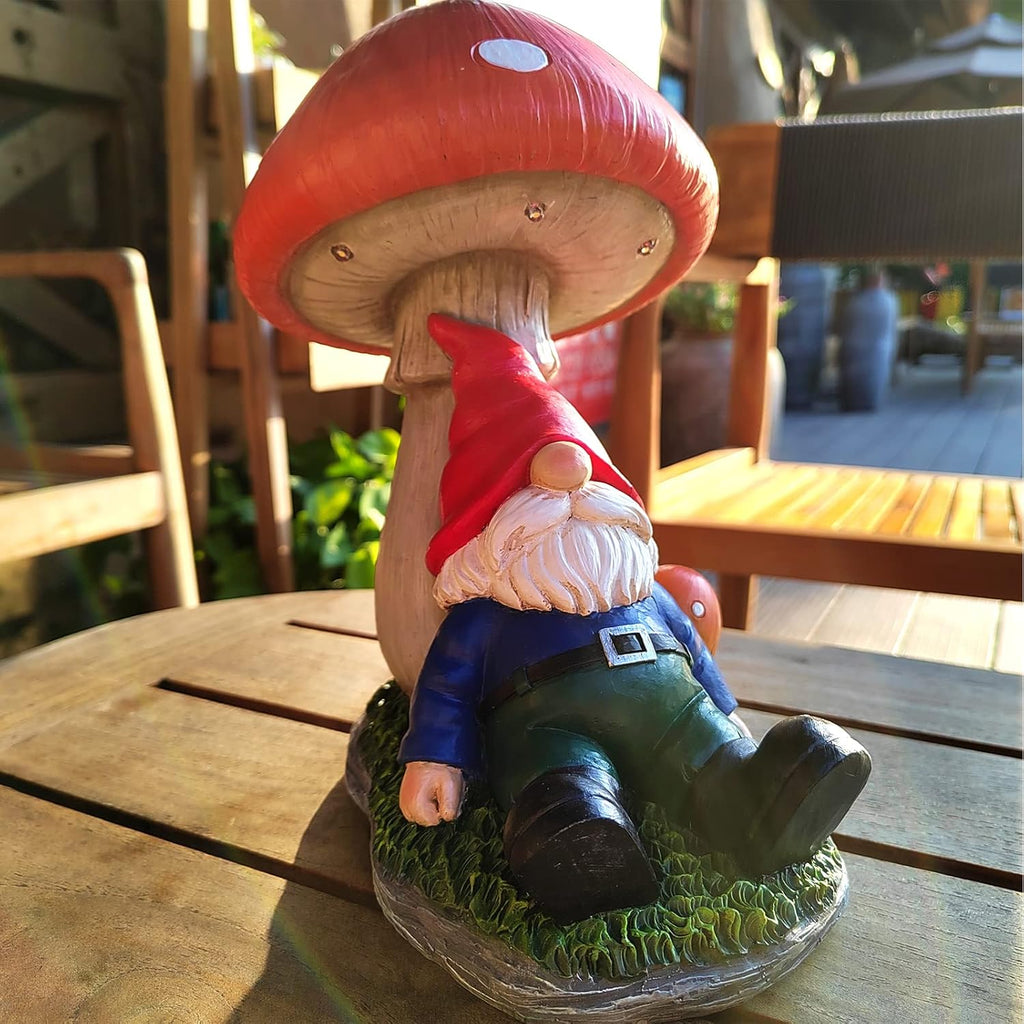 Garden Gnomes Outdoor Decor with Solar Sensor Lamp - Suitable for Garden, Lawn, Porch, Balcony, Christmas, Thanksgiving