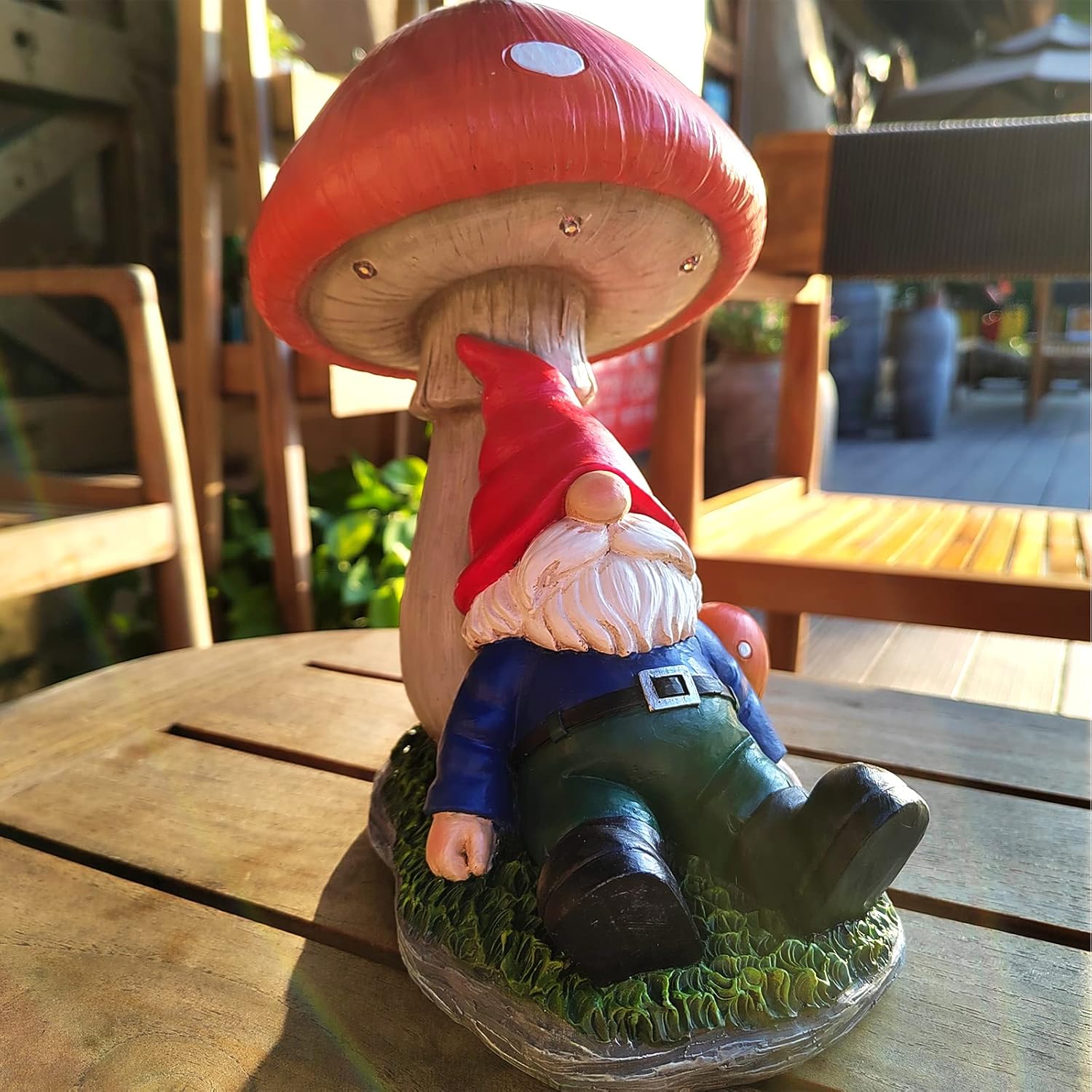Garden Gnomes Outdoor Decor with Solar Sensor Lamp - Suitable for Garden, Lawn, Porch, Balcony, Christmas, Thanksgiving