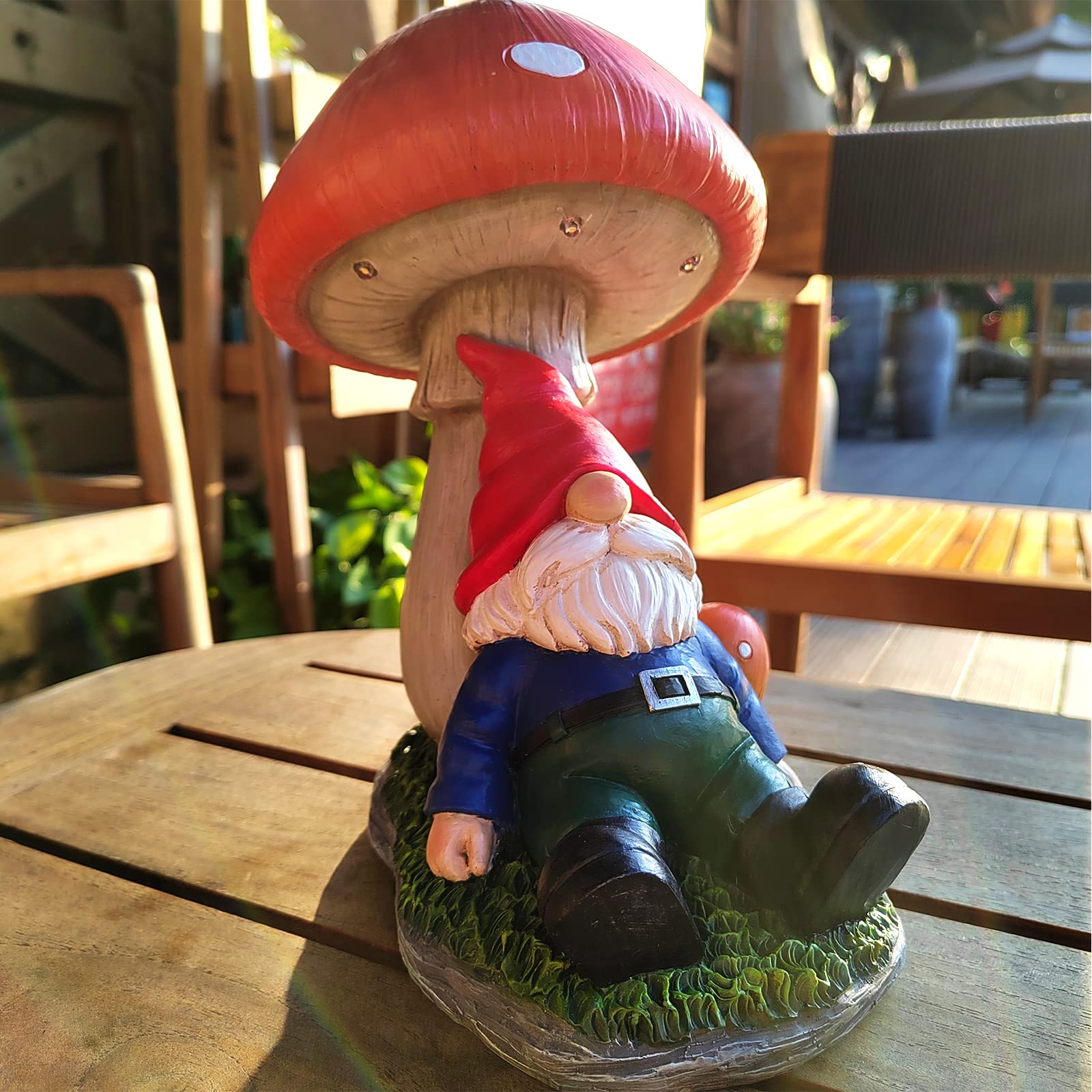 Garden Gnomes Outdoor Decor with Solar Sensor Lamp - Suitable for Garden, Lawn, Porch, Balcony, Christmas, Thanksgiving