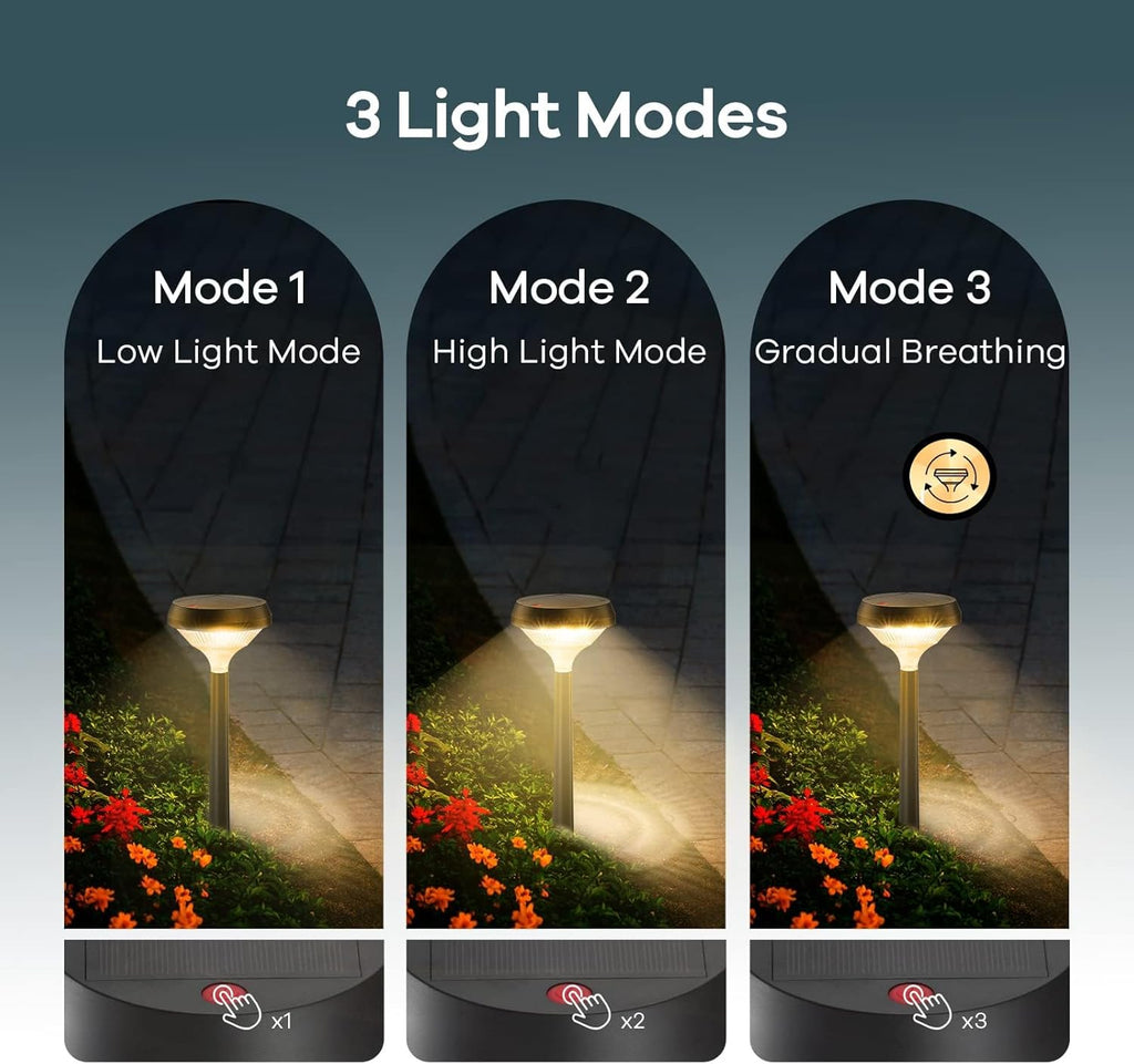 Linkind Solar Lights Outdoor 8 Pack, Solar Pathway Lights, Warm White Landscape Path Lights Waterproof for Walkway Yard Garden Driveway Use
