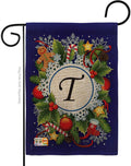 Breeze Decor BD-WT-G-130098-IP-DB-D-US12-BD 13 x 18.5 in. Winter T Initial Burlap Wonderland Impressions Decorative Vertical Double Sided Garden Flag