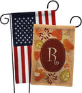 Autumn R Initial Garden Flag - Pack Monogram Fall Harvest & Scarecrow Pumkins Sunflower Leaves Season Autumntime Gathering USA Applique - House Banner Small Yard Gift Double-Sided 13 X 18.5