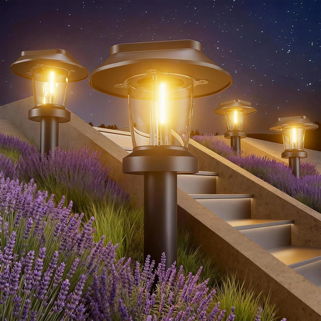 Solar Pathway Lights Outdoor - 12 Pack Solar Powered Garden Lights Waterproof IP65, Decor Landscape Lighting with Three Lighting Modes for Yard, Lawn, Walkway, Driveway, Warm White