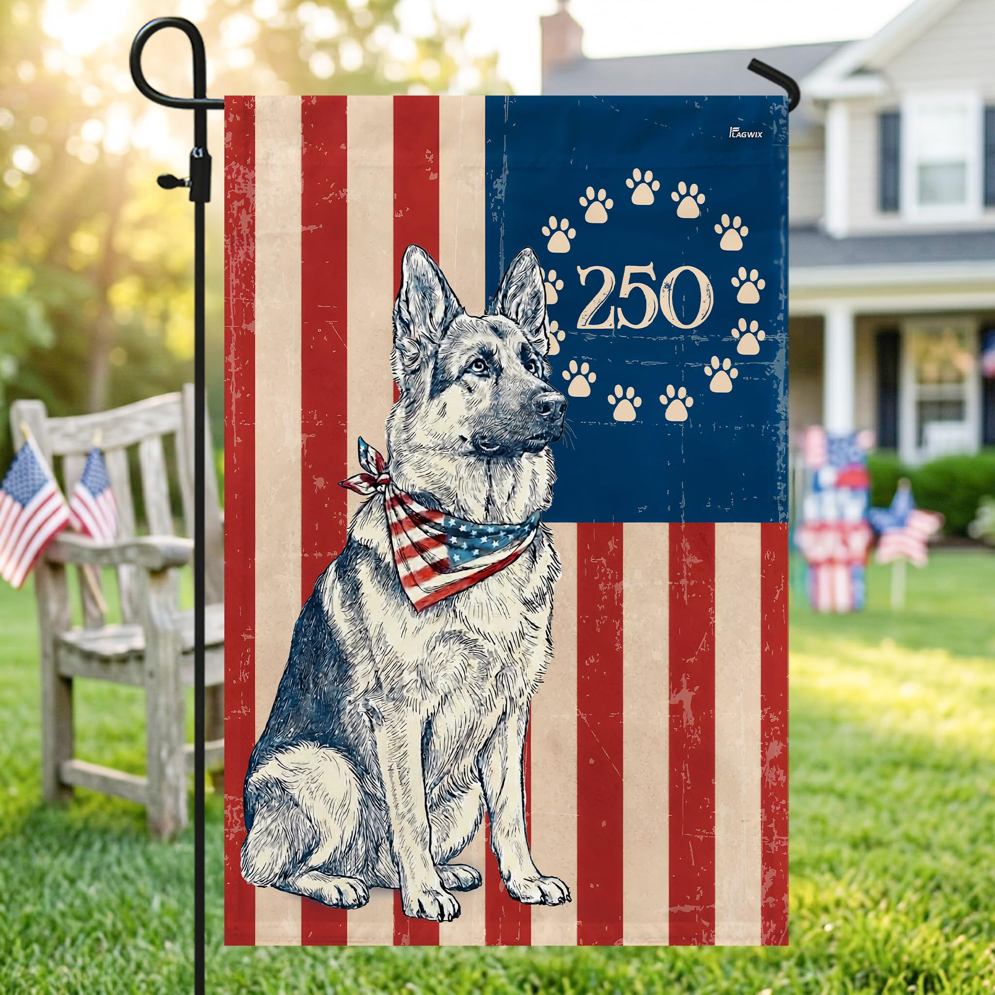 FLAGWIX American 250 Years Anniversary Flag - Polyester Double-sided Yard Flags For Outside Grommet Flag, 3x5 ft - 4th of July Decorations for Home Yard Garden Decor Banner, Gifts For Men Women