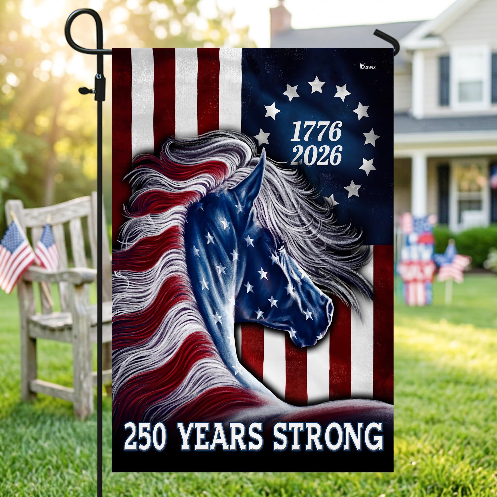 FLAGWIX American 250 Years Anniversary Flag - Polyester Double-sided Yard Flags For Outside Grommet Flag, 3x5 ft - 4th of July Decorations for Home Yard Garden Decor Banner, Gifts For Men Women