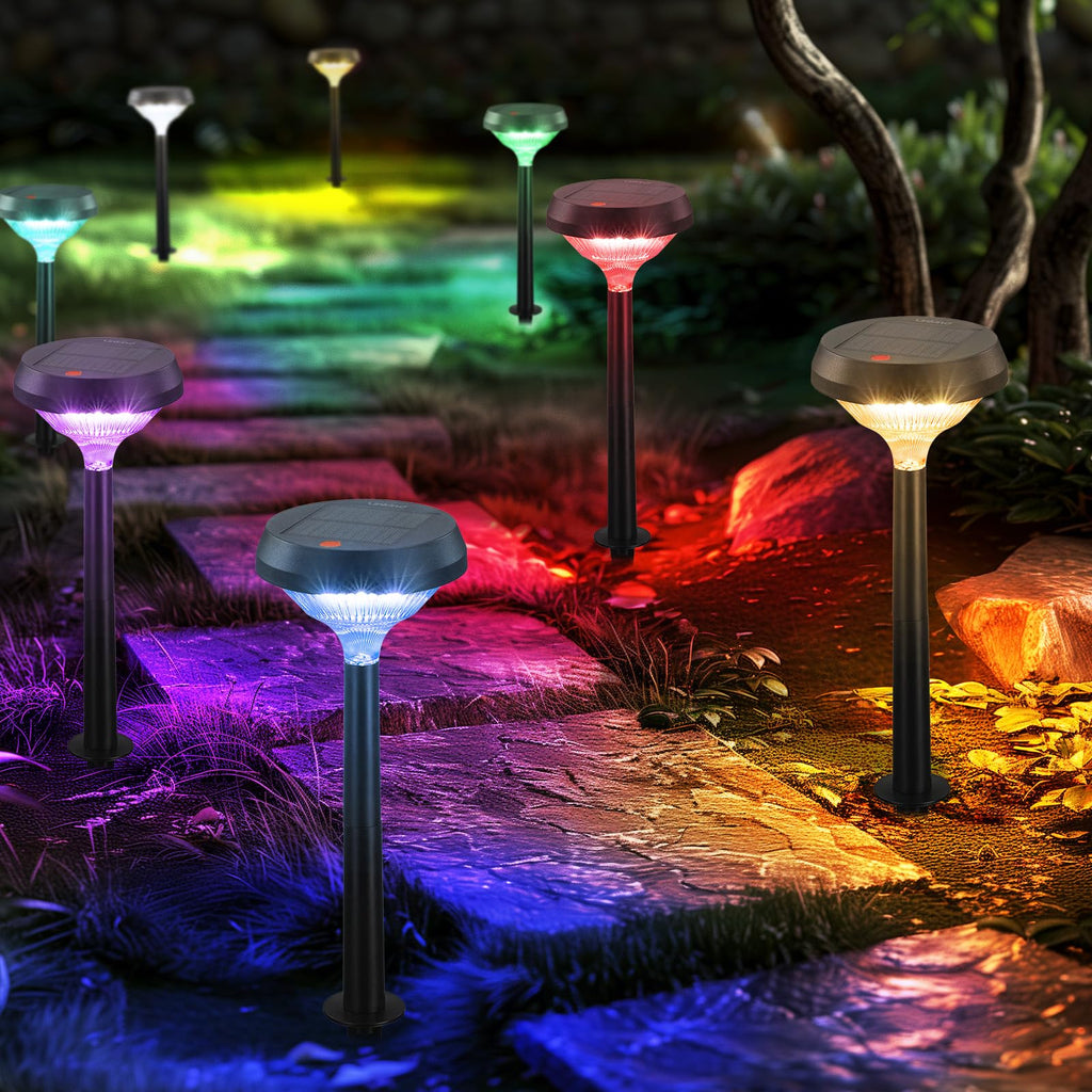 Linkind Solar Lights Outdoor 8 Pack, Solar Pathway Lights, Warm White Landscape Path Lights Waterproof for Walkway Yard Garden Driveway Use