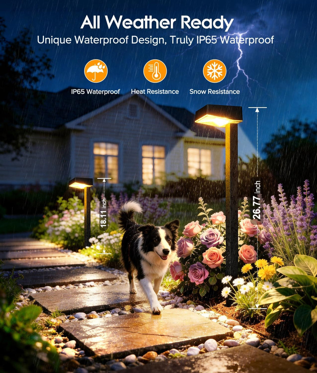 8 Pack Outdoor Solar Walkway Lights, Waterproof Landscape Lighting for Yard Patio Lawn