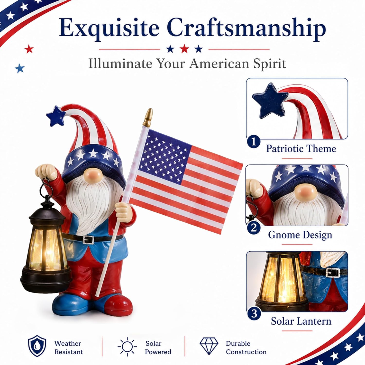 Nacome Solar Gnomes Statues for Garden Decor: Outdoor Sculptures for Clearance Lights for Outside Lawn Ornaments Porch Patio Balcony Yard Home – Birthday Gifts for Mom Grandma Women