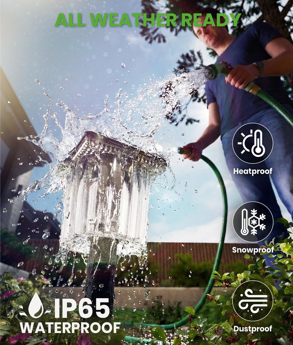 12 Pack Adjustable Dual Color Solar Pathway Lights, IP65 Waterproof Auto On/Off Yard Lights