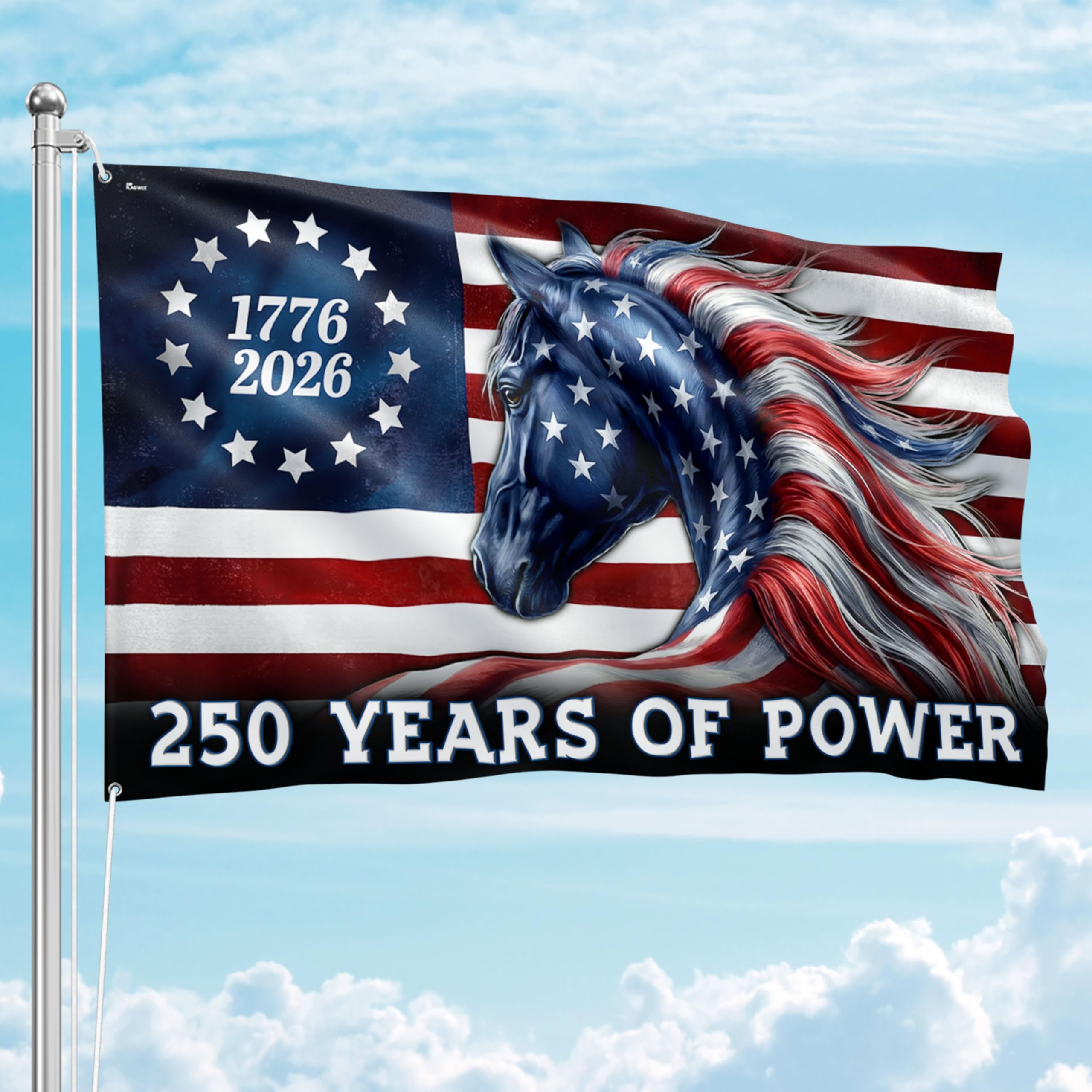FLAGWIX American 250 Years Anniversary Flag - Polyester Double-sided Yard Flags For Outside Grommet Flag, 3x5 ft - 4th of July Decorations for Home Yard Garden Decor Banner, Gifts For Men Women