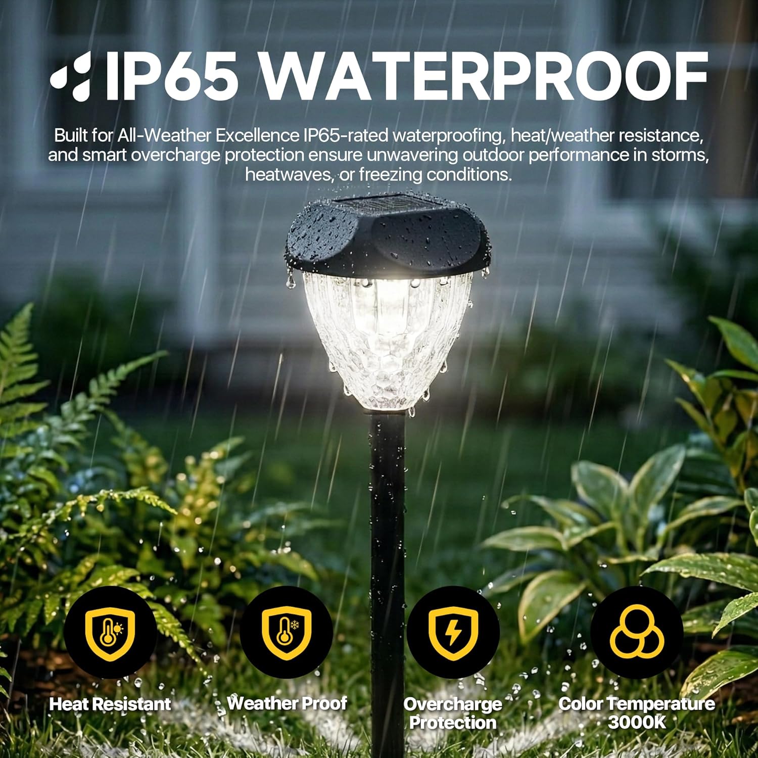 Ensenior Solar Pathway Lights Outdoor - 16-Pack, 6500K LED Landscape Garden Lights, IP65 Waterproof, Tool-Free Auto ON/Off for Garden Yard Patio Walkway Landscape, 14.17" Height